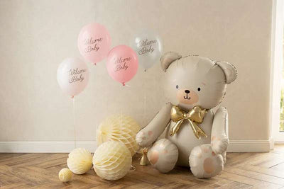 6 Motivballons - Ø 30cm - Welcome Baby - Rosa Mix