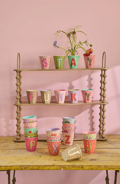Medium Cup - Pink - D - Flowers