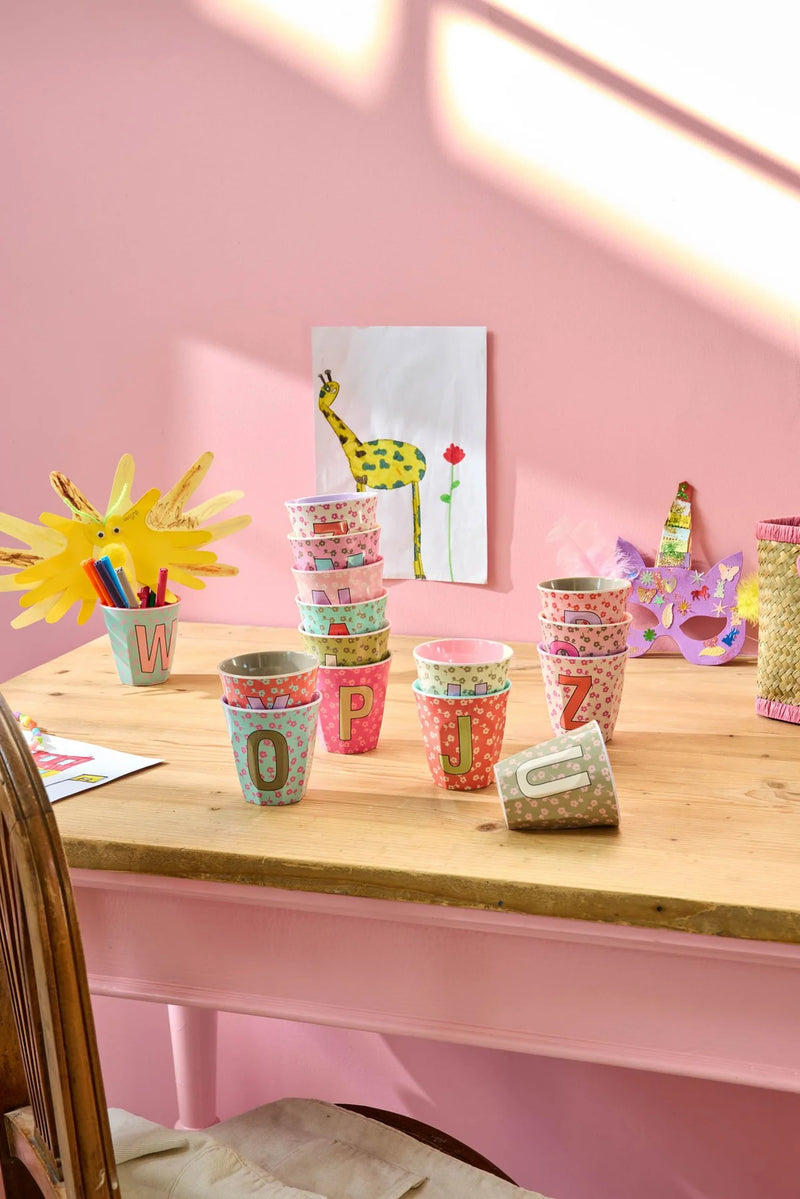 Medium Cup - Pink - D - Flowers