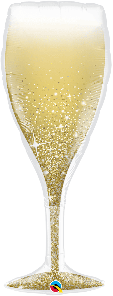 Golden Bubbly Wine Glass