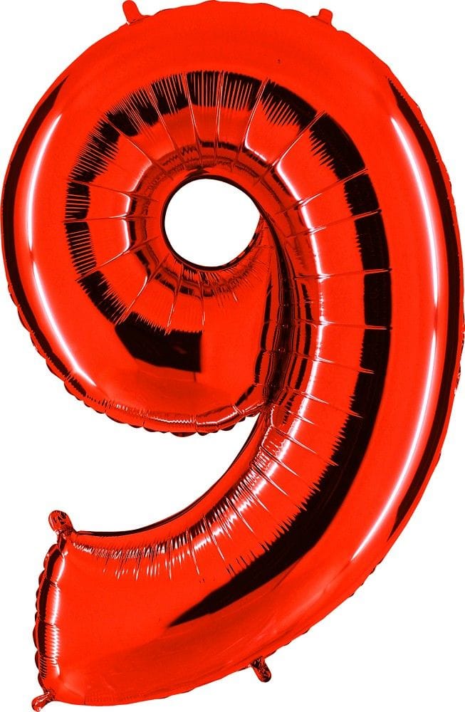 Zahlenballon 9 XXL  - Rot