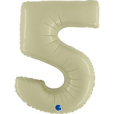 Zahlenballon 5 XXL  - Satin Olive Green | Boutique Ballooons