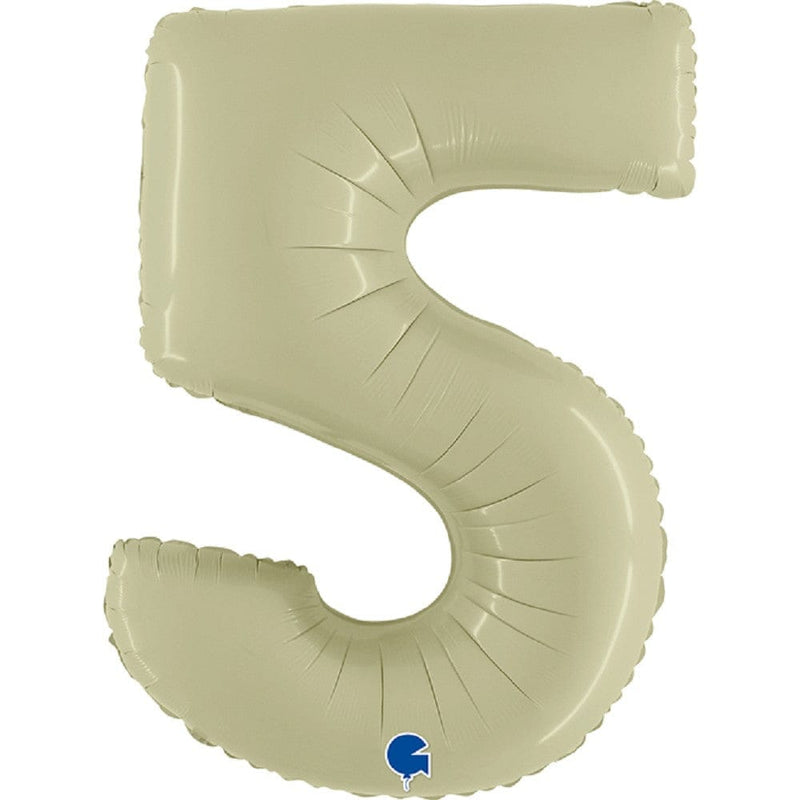 Zahlenballon 5 XXL  - Satin Olive Green | Boutique Ballooons