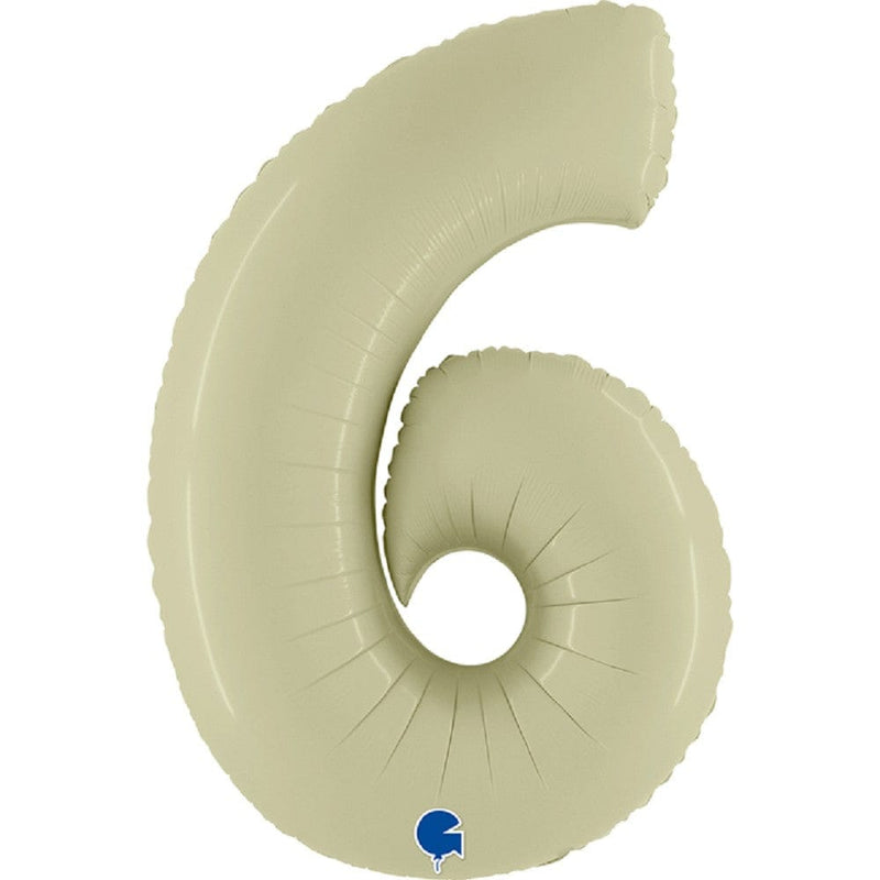 Zahlenballon 6 XXL  - Satin Olive Green