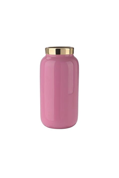 SAIGON, MINIVASE MIT METALLRING, PASTEL PINK/GOLD | Boutique Ballooons