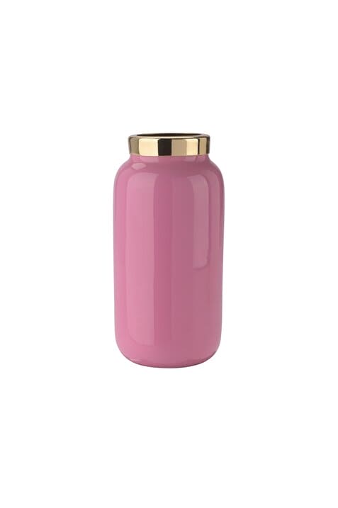 SAIGON, MINIVASE MIT METALLRING, PASTEL PINK/GOLD | Boutique Ballooons