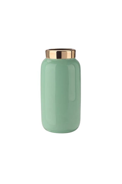 SAIGON, MINIVASE MIT METALLRING, MINT/GOLD | Boutique Ballooons