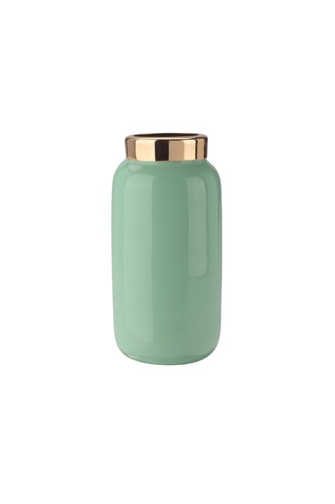 SAIGON, MINIVASE MIT METALLRING, MINT/GOLD | Boutique Ballooons