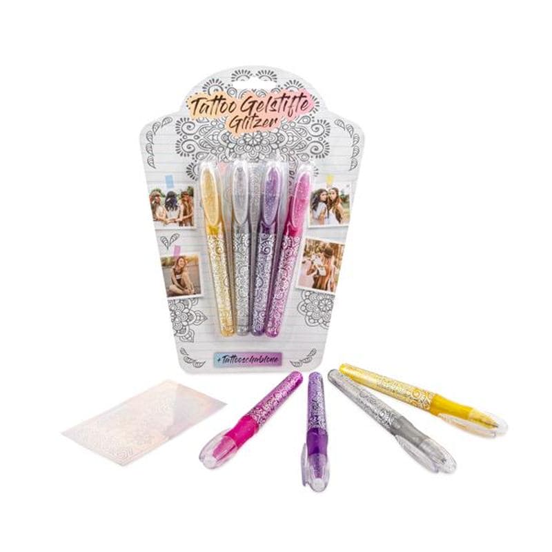 FESTIVAL FEELINGS TATTOO GELSTIFTE GLITZER 4ER-SET