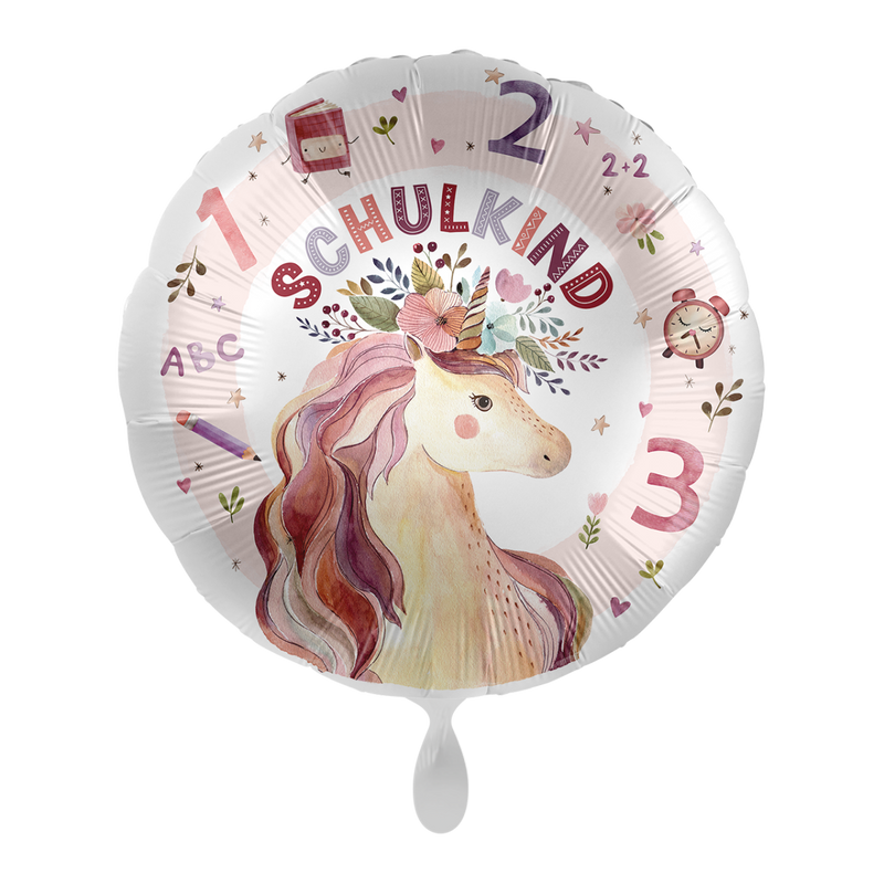 Folienballon Schulkind Einhorn
