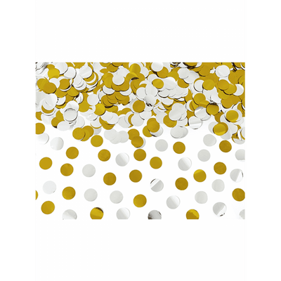 Konfettikanone - 40cm - Metallic - Dots - Silber & Gold