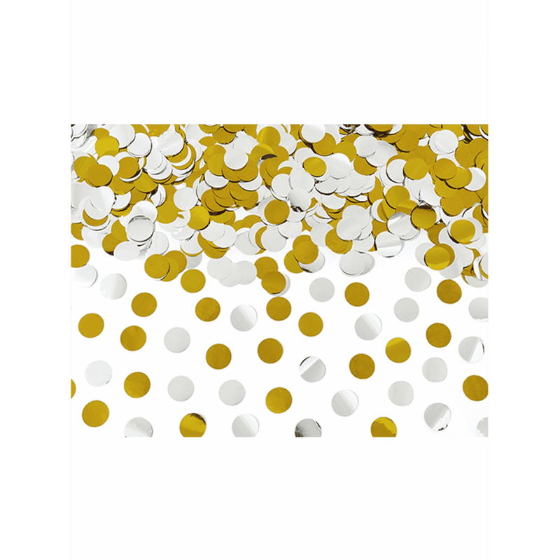 Konfettikanone - 40cm - Metallic - Dots - Silber & Gold