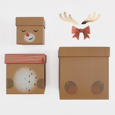 GESCHENKBOXEN-SET RENTIER 5-TEILIG