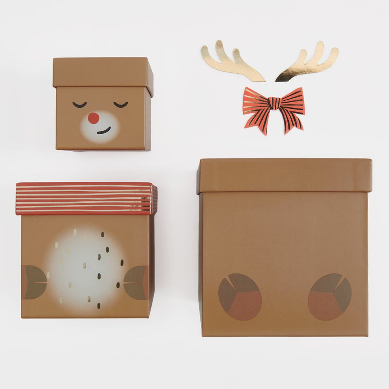 GESCHENKBOXEN-SET RENTIER 5-TEILIG