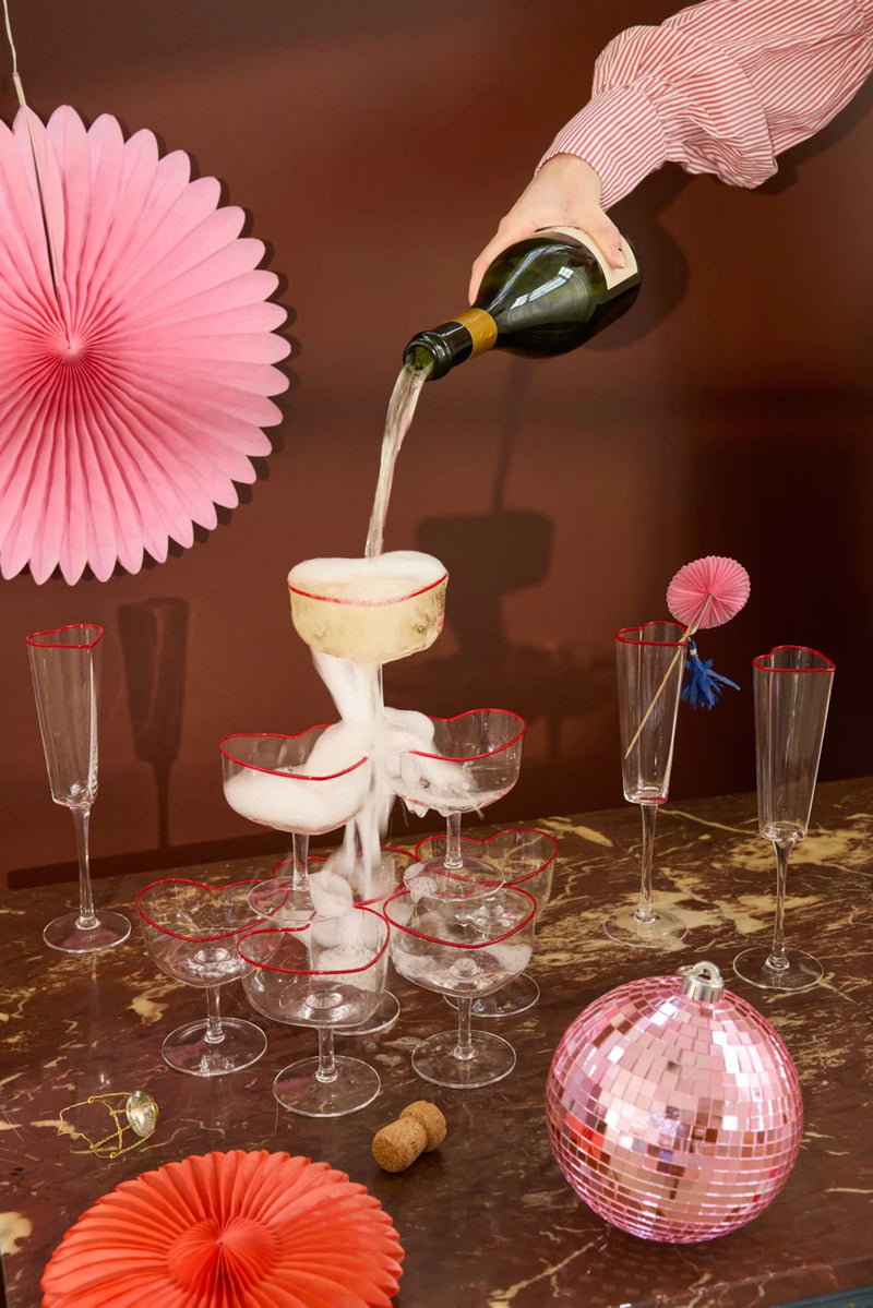 Herz Glas Champagnerschale