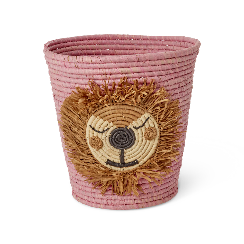 Löwe Raffia Aufbewahrungskorb - Pink - Lion Design