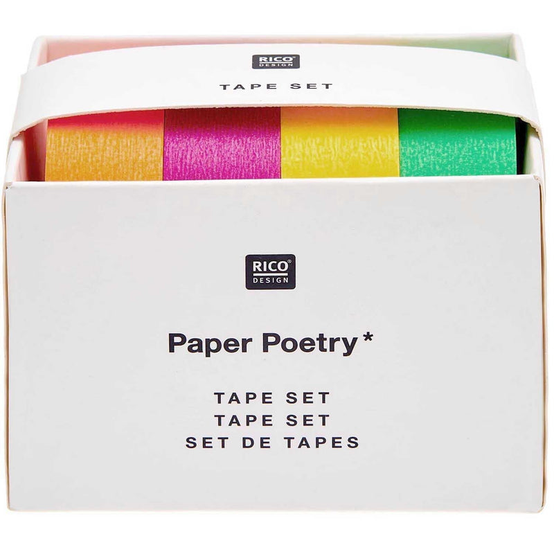 PAPER POETRY TAPE SET NEON KLASSISCH 15MM 10M 4TEILIG | Boutique Ballooons