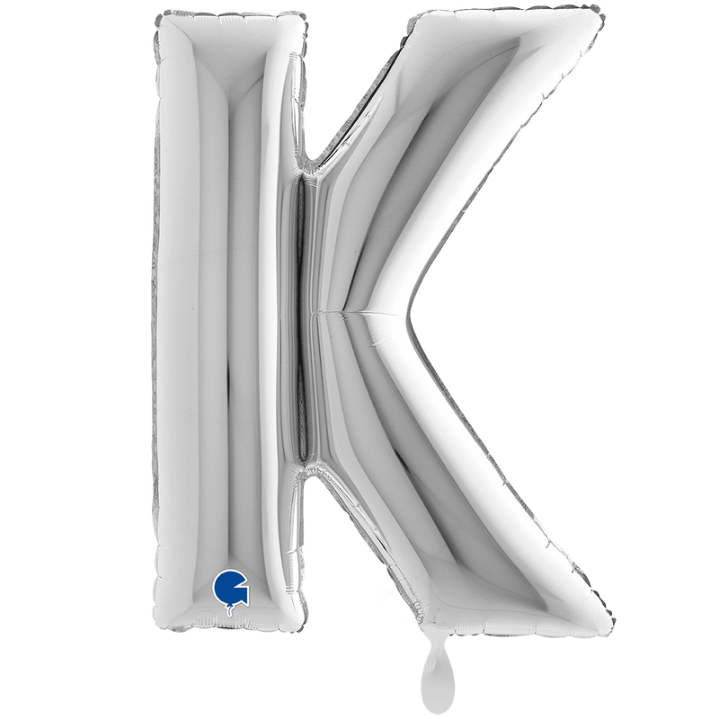 Buchstabenballon K XXL - Silber