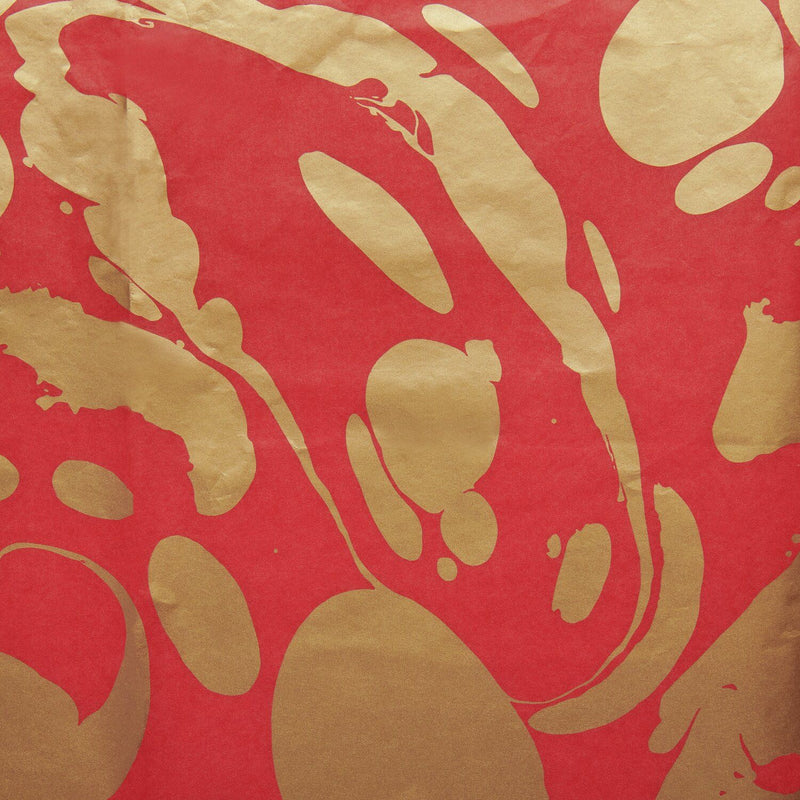 SEIDENPAPIER MARMOR 415X50CM 28G/M² ROT/GOLD