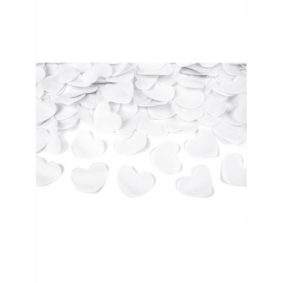 Konfettikanone XL - 60cm - Papier - Herzen - Weiß