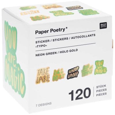 Paper Poetry Sticker Typo | Boutique Ballooons