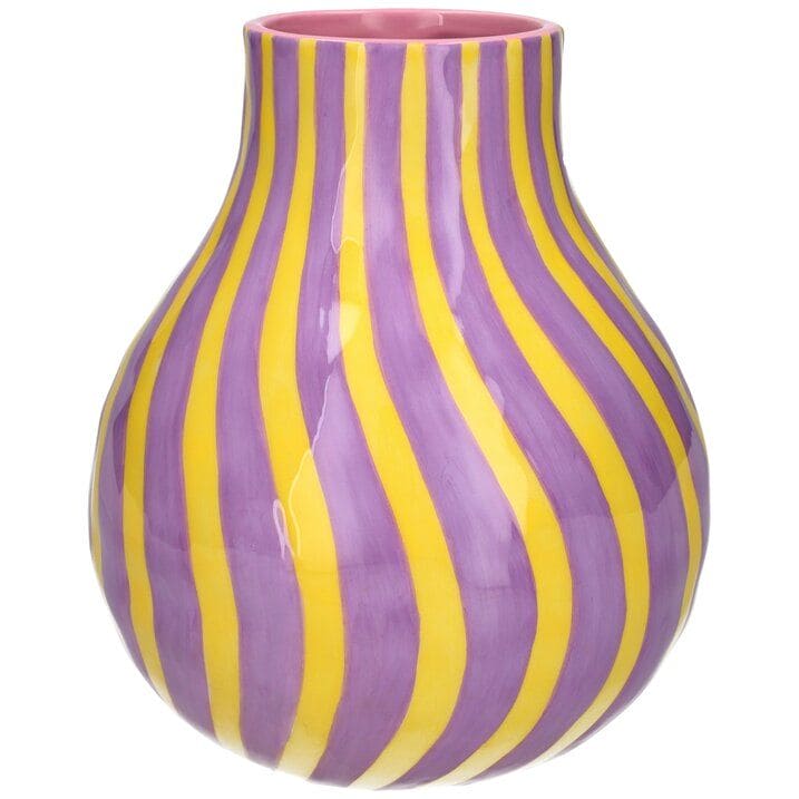 ARTISAN, VASE, H19,6CM, LILA/GELB