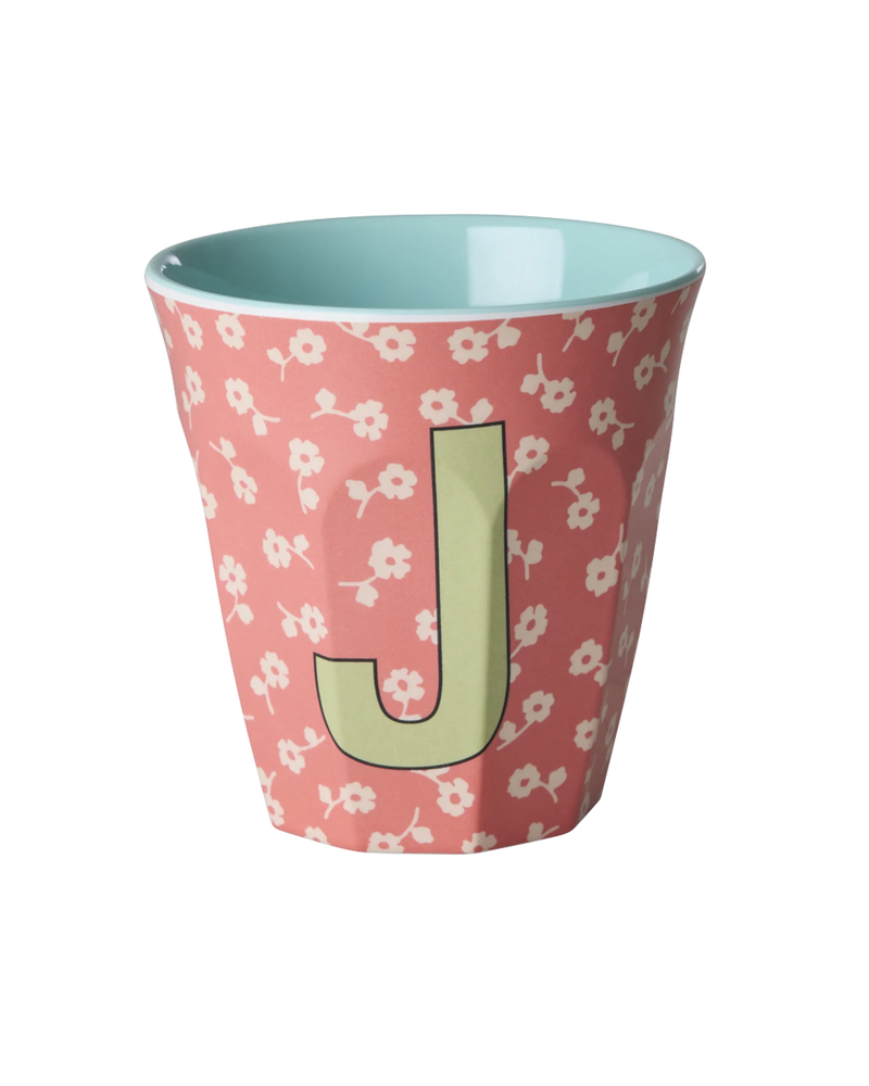 Medium Cup - Coral - J - Flowers