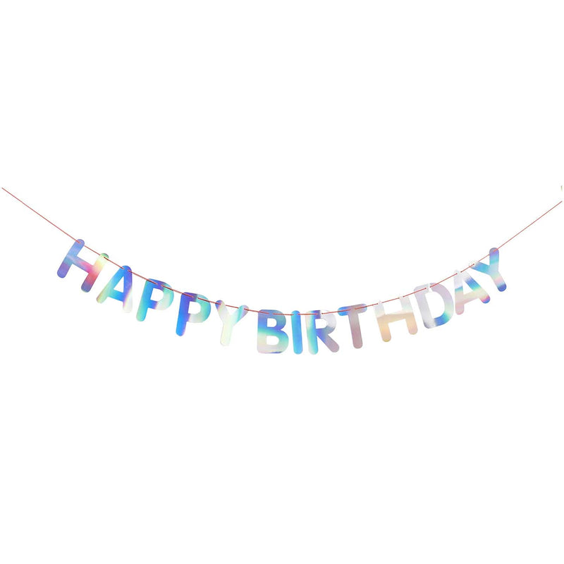 Girlande Happy Birthday, Irisierend FSC MIX