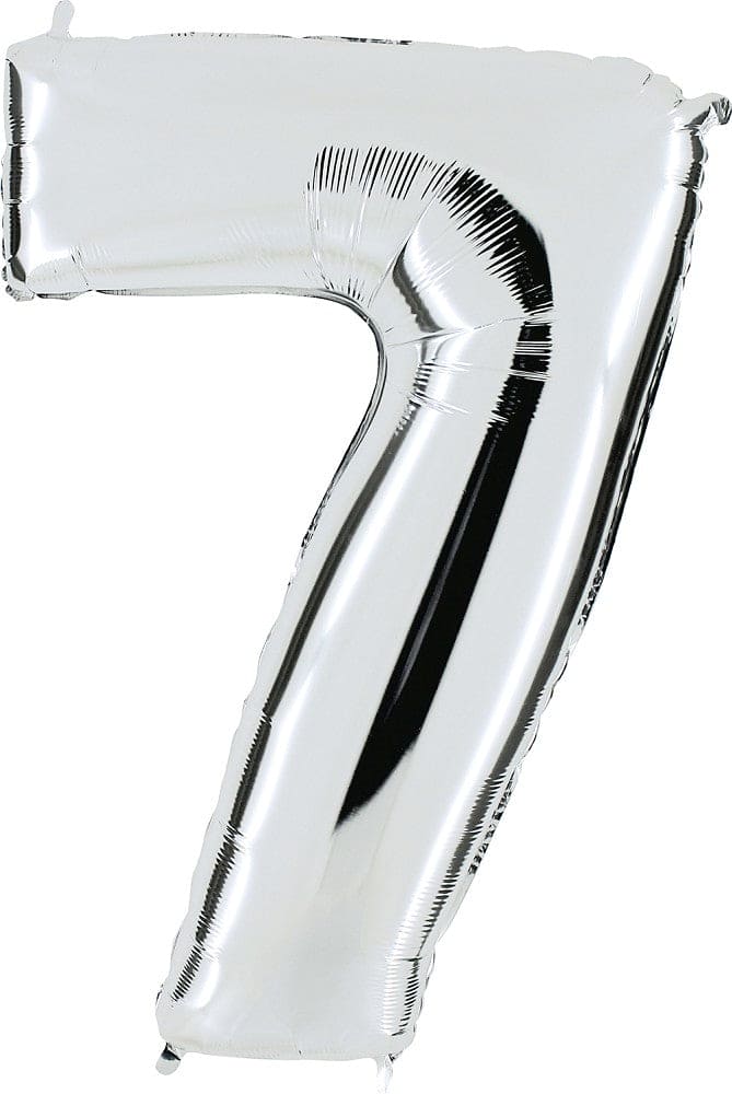 Zahlenballon 7 XXL  - Silber