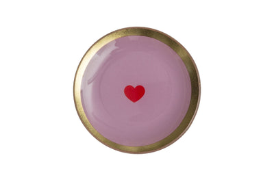 Love Plates, Glasteller S, Herz, rund, rosa | Boutique Ballooons