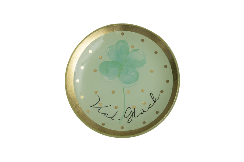 Love Plates, Glasteller S, Viel Glück, mint | Boutique Ballooons