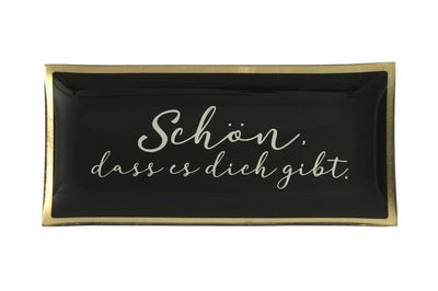 Love Plates, Glasteller, L, Schön, dass es dich gibt, schwarz | Boutique Ballooons