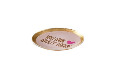 Love Plates, Glasteller S, You look lovely today, rund, pink | Boutique Ballooons