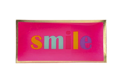 Love Plates, Glasteller, L, Smile, neon pink | Boutique Ballooons