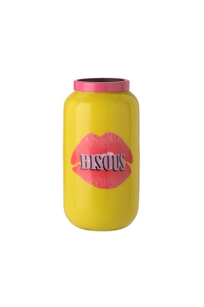 SAIGON, Vase mit Metallring - BISOUS, Gelb/Fuchsia | Boutique Ballooons
