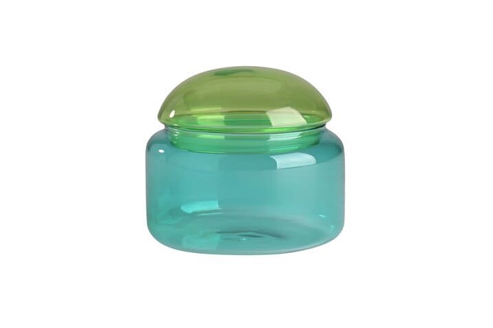 VOILE, GLASDOSE, M, BOROSILIKATGLAS, GRÜN/BLAU, GS | Boutique Ballooons