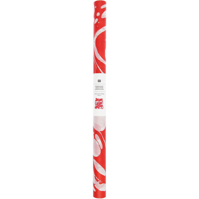 SEIDENPAPIER MARMOR 415X50CM 28G/M² ROT/WEIß