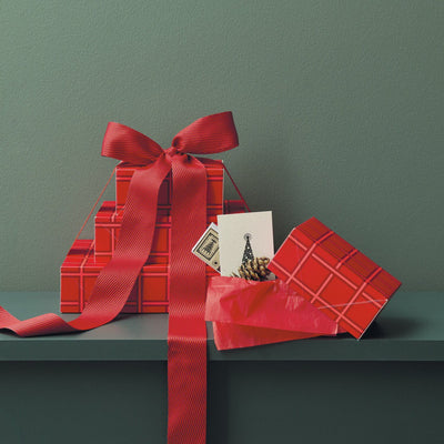 PAPER POETRY PAPIERSCHACHTEL SET RASTER 4 STÜCK ROT