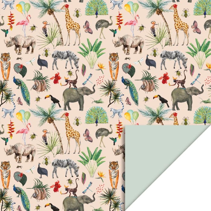 Geschenkpapier "Jungle Beige - Pistache" (70 cm x 3 m)