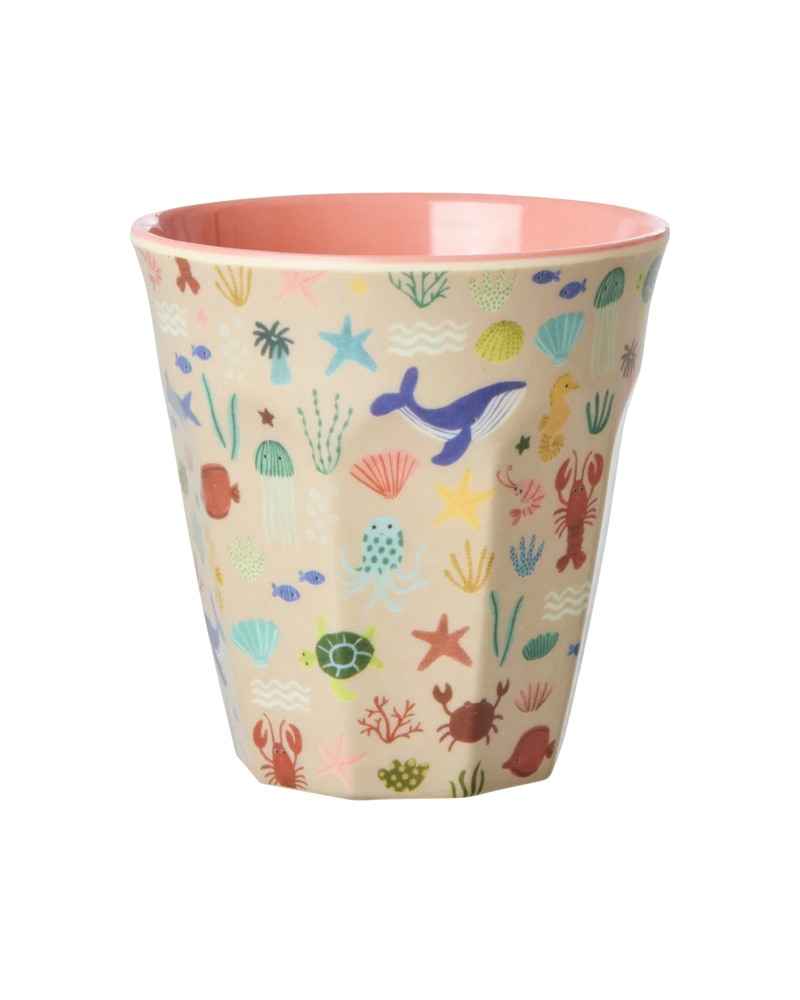 Mittelgroße Kinderbecher - Koralle - Ocean Print