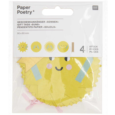 PAPER POETRY GESCHENKANHÄNGER SONNE 4 STÜCK