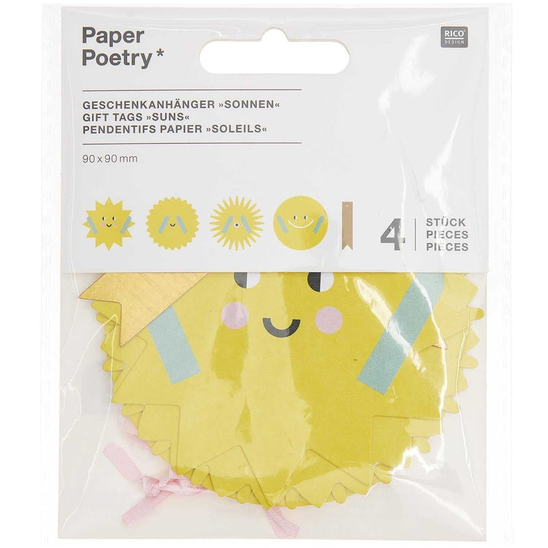PAPER POETRY GESCHENKANHÄNGER SONNE 4 STÜCK