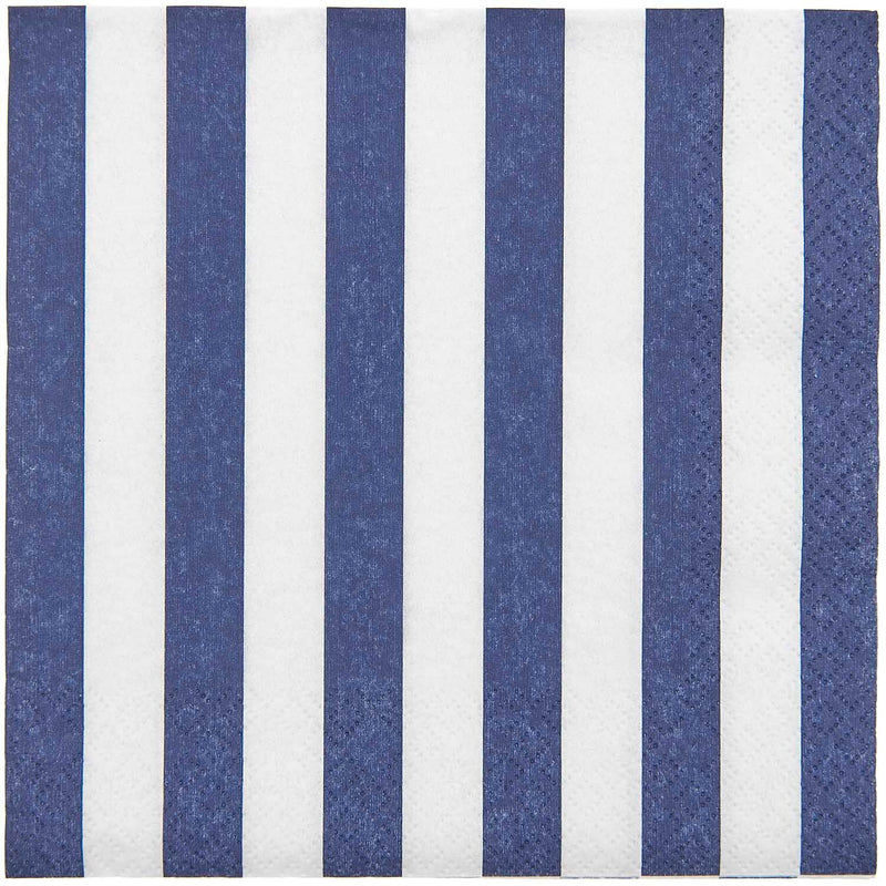 Servietten, blau/weiß gestreift, FSC MIX, 20 Stk, 33 x 33 cm
