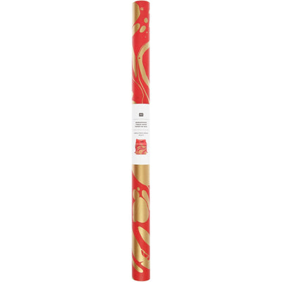SEIDENPAPIER MARMOR 415X50CM 28G/M² ROT/GOLD