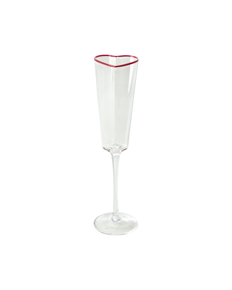 Hoch Herz Glas Champagnerflöte - Rot