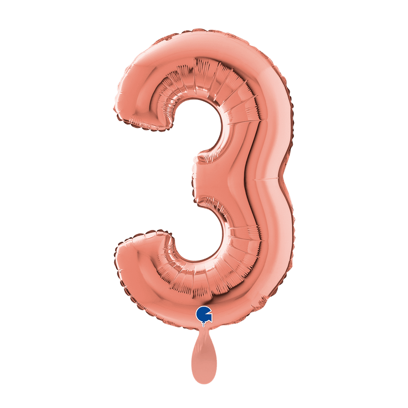 Zahlenballon 3 XL - Rose Gold