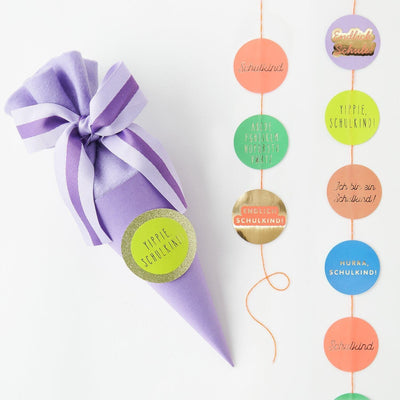 Schultüte mit Filzverschluss, 20 cm, Violett, FSC Recycled