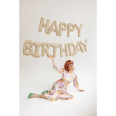 Schriftzug - Happy Birthday - Beige