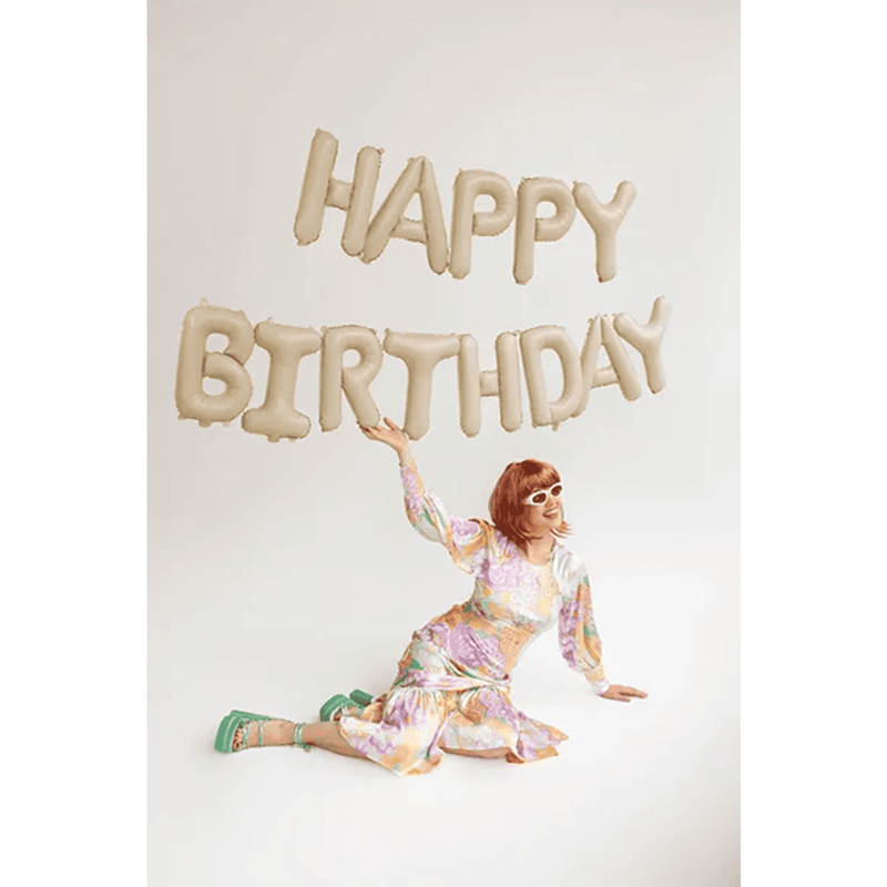 Schriftzug - Happy Birthday - Beige