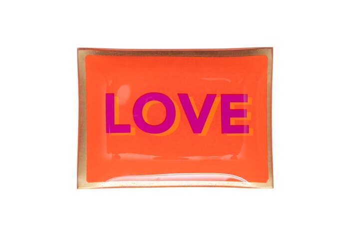 LOVE PLATES, GLASTELLER M, LOVE, ORANGE